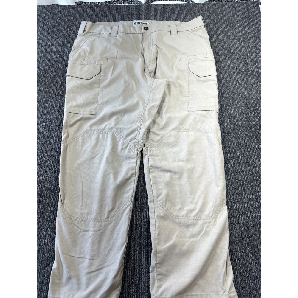 First Tactical Mens V2 Tactical Pants Khaki Tan Ripstop Cargo Pants 42/30